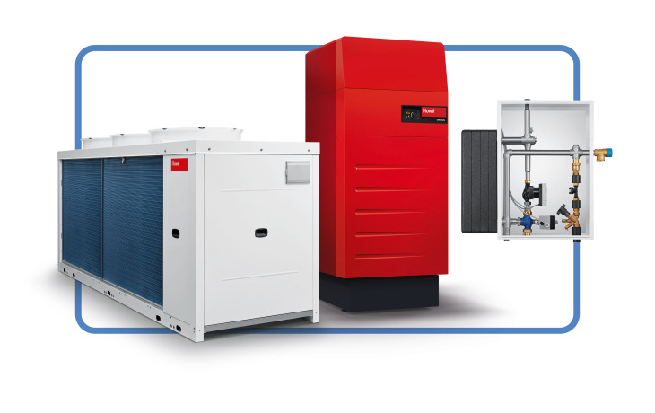Hybrid Systems from Hoval including Belaria fit heat pumo, UltraGas 2 condensing boiler and TransTherm Aqua