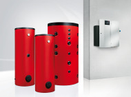 Storage tanks for domestic hot water and heating energy.
